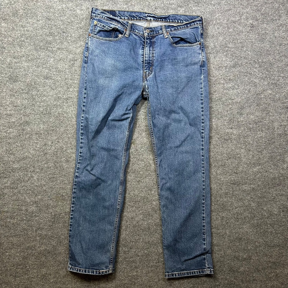 Levi's 514 Straight Jeans Men's Blue Denim Mid Rise Pockets Classic - 36X32